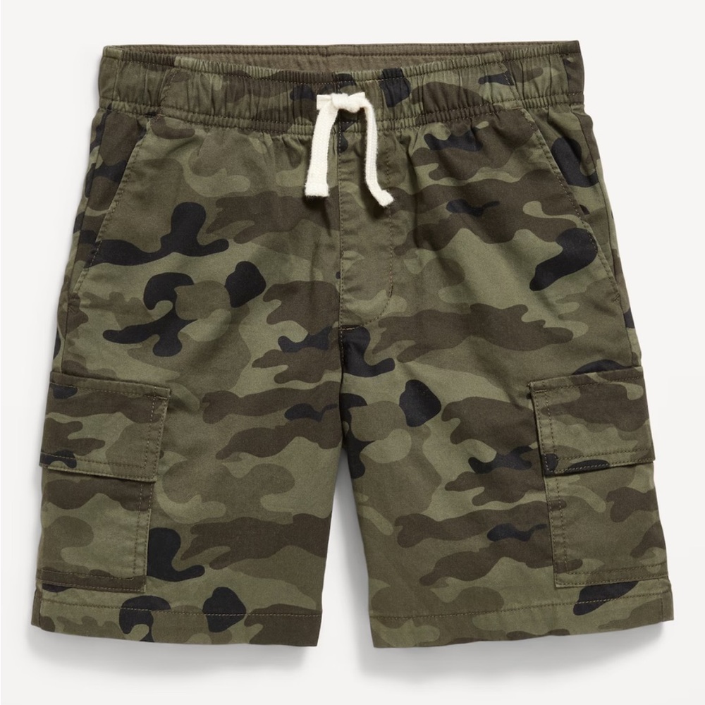 OLD NAVY Above the Knee Cargo Jogger Shorts Olive Camo S (6-7)